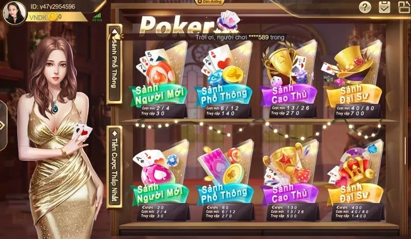 Giao diện Poker tại nhà cái